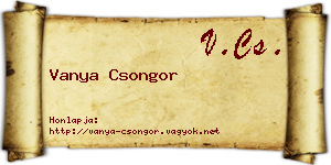 Vanya Csongor névjegykártya
